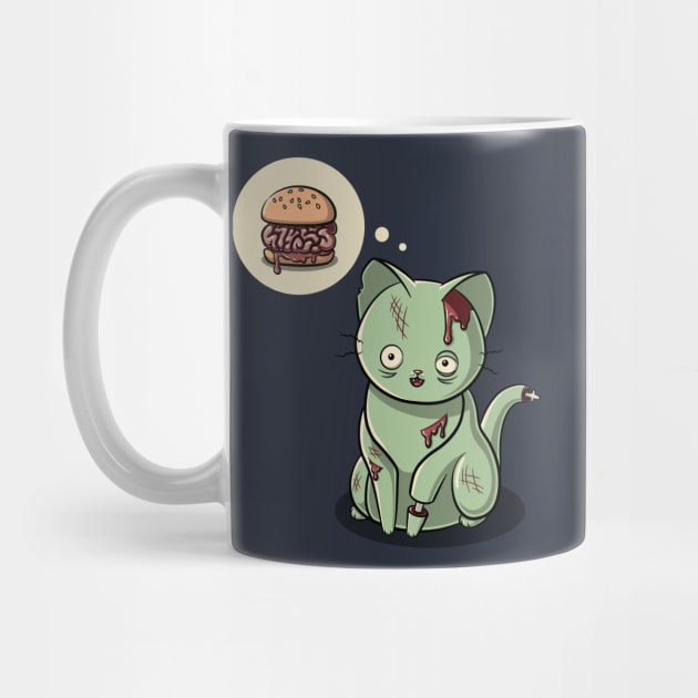 Zombie Cat Can Haz Brain Burger? by SJayneDesign